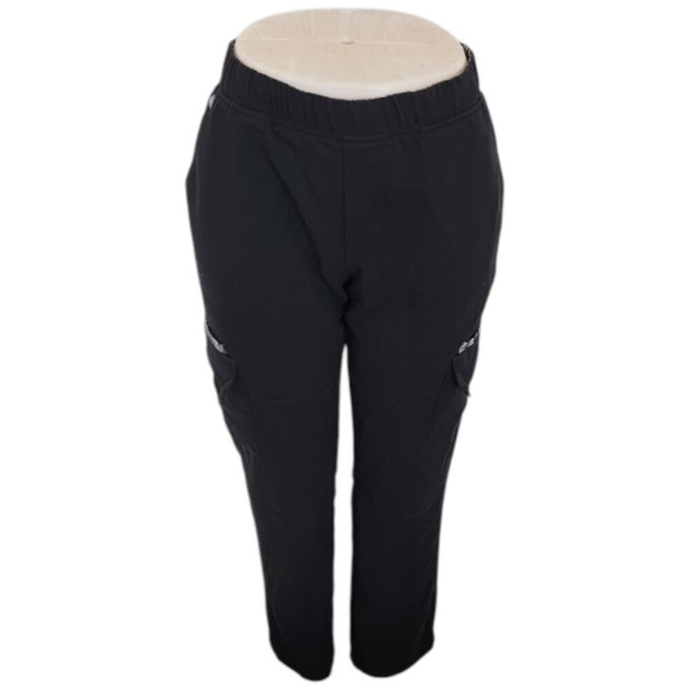 Figs Women's Black Elastic Waist Straight Leg Cargo Scrub Pants Size M